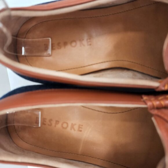 BESPOKE‎ Designed by Ravi Custom Denim Horse Bit Loafers Shoes NWOB 9ish main image 8